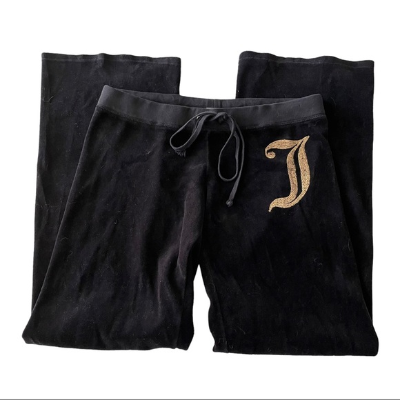 Juicy Couture Pants - Juicy Couture Black Pants Velour Straight Leg Womens Small